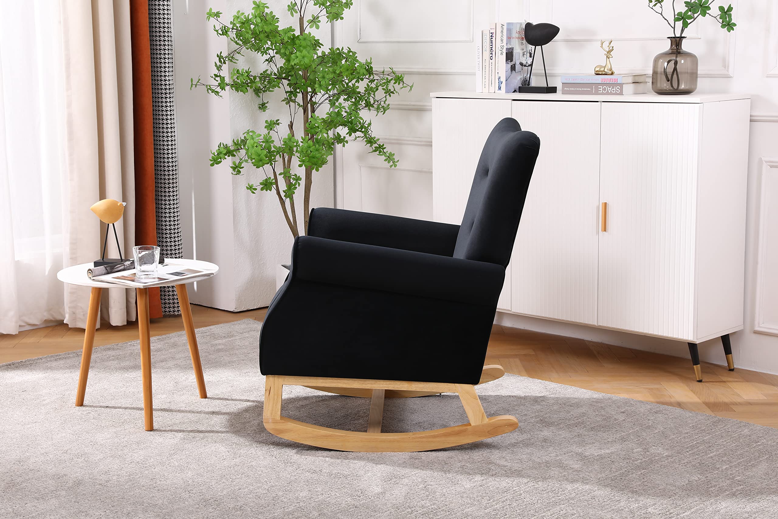 Snapklik.com : Nicbex High Back Rocking Chair Nursery Glider Chair For ...