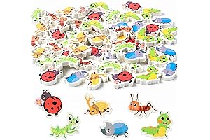 ANGOLIO 60Pcs Mini Eraser for Kids Bulk Insects Assorted