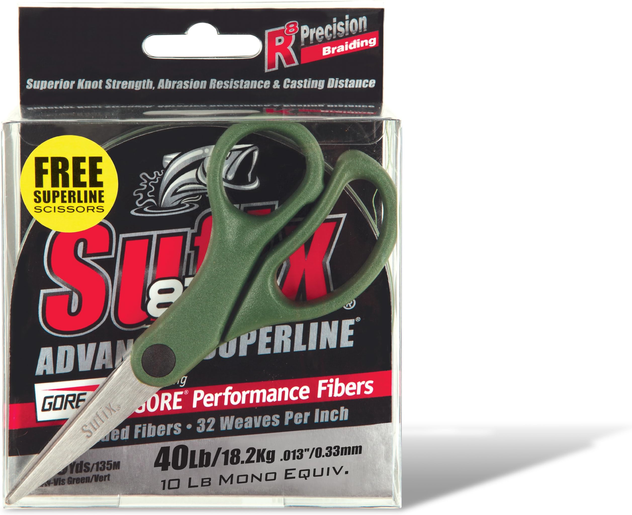 Sufix 832 Advanced Superline Braid Fishing Line with Free Scissors