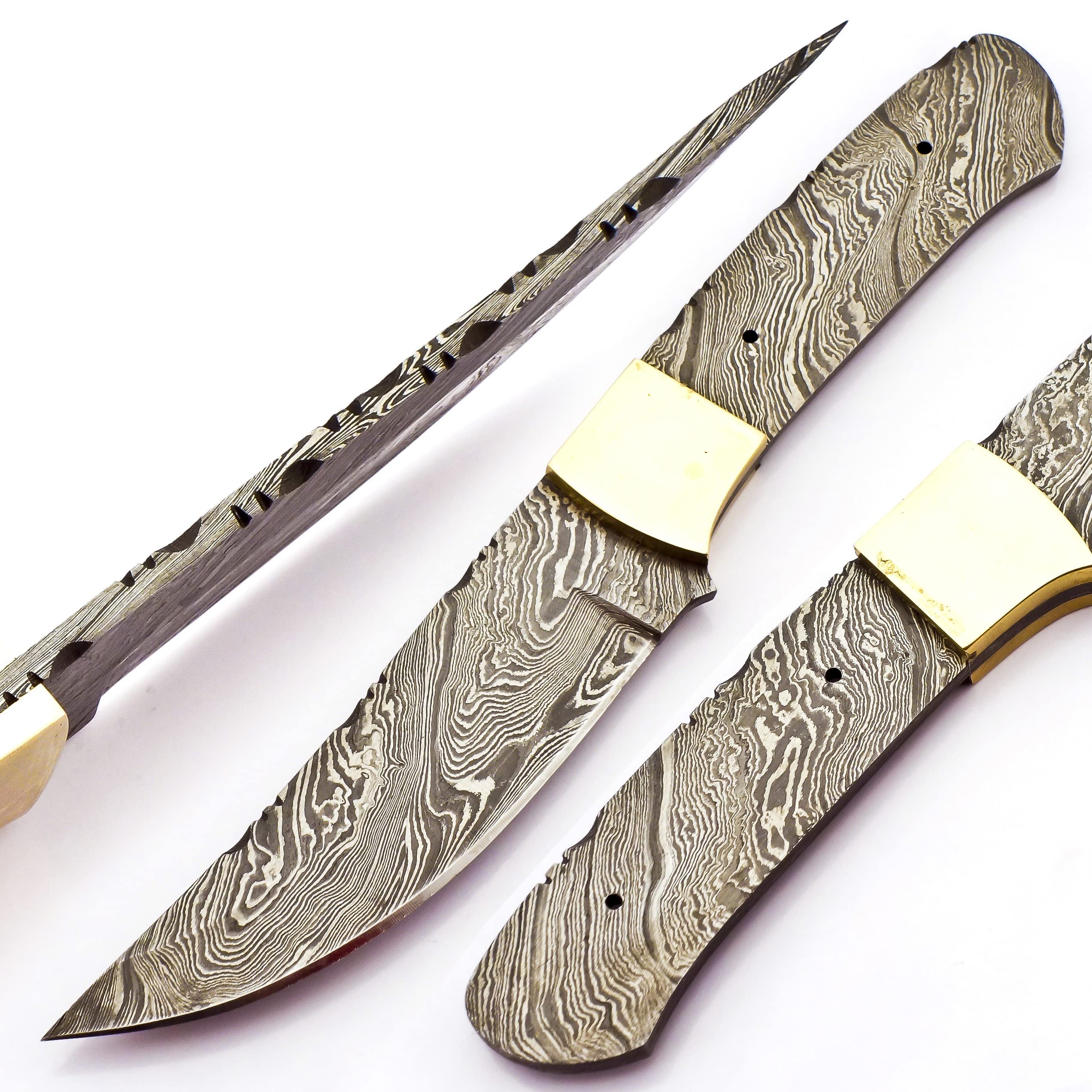 Skokie Knives Custom Damascus Steel Blank Blade Knife Making Use 9.0'' -Handmade Premium Quality Edge Fixed Blade–Multipurpose–Ideal for Survival Camping Hiking Outdoor Every Day Carry Professional