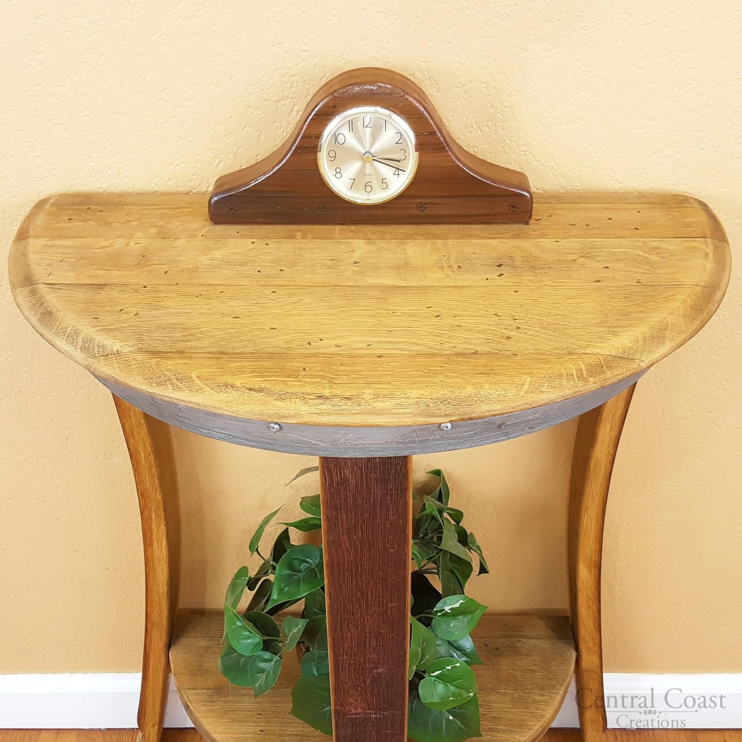 Half Moon Wall Table - Wine Barrel Handcrafted Wine Barrel Furniture