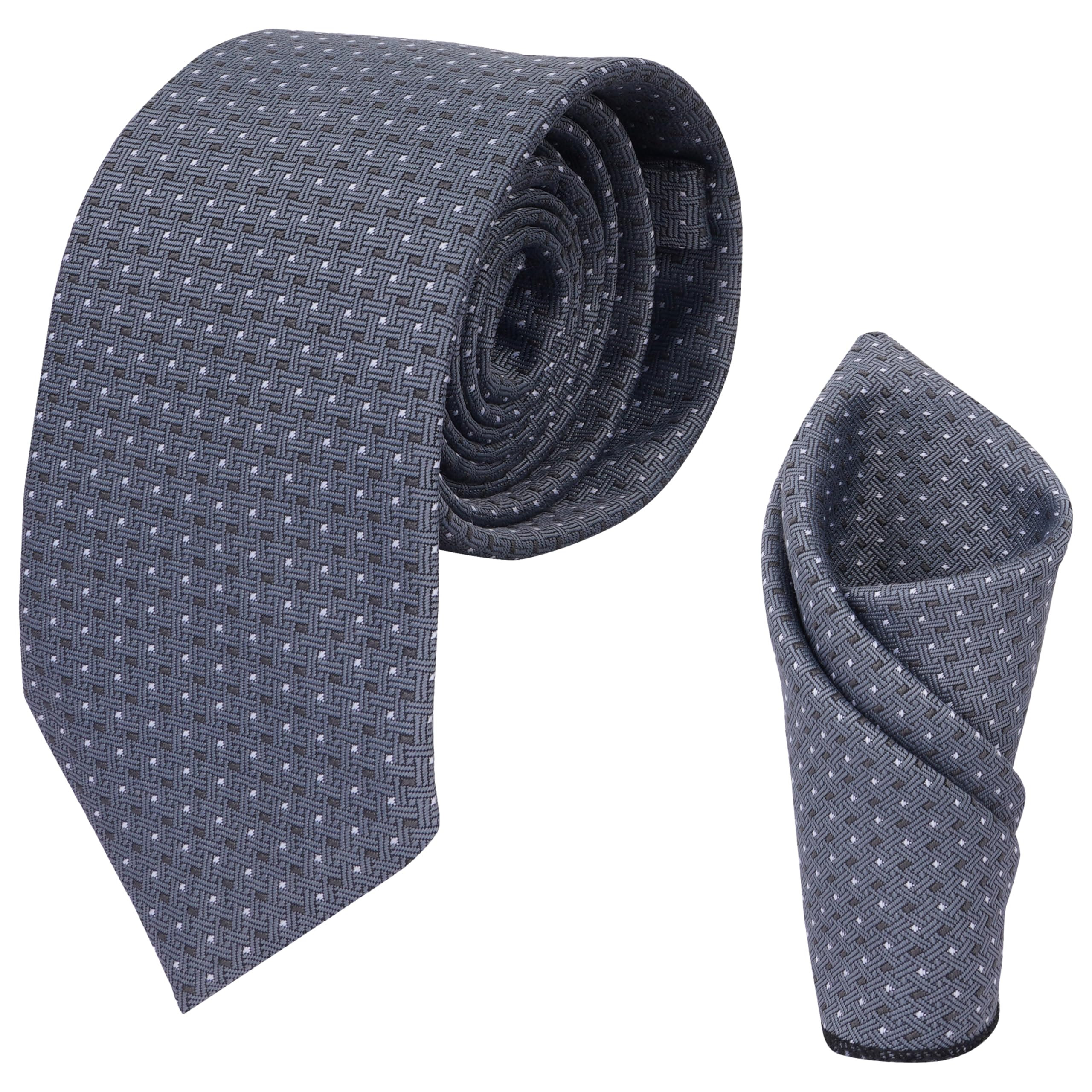 Men's Microfibre Italian Necktie Gift Set, Floral Printed Tie With Pocket Square (Pack of 1)-image-22