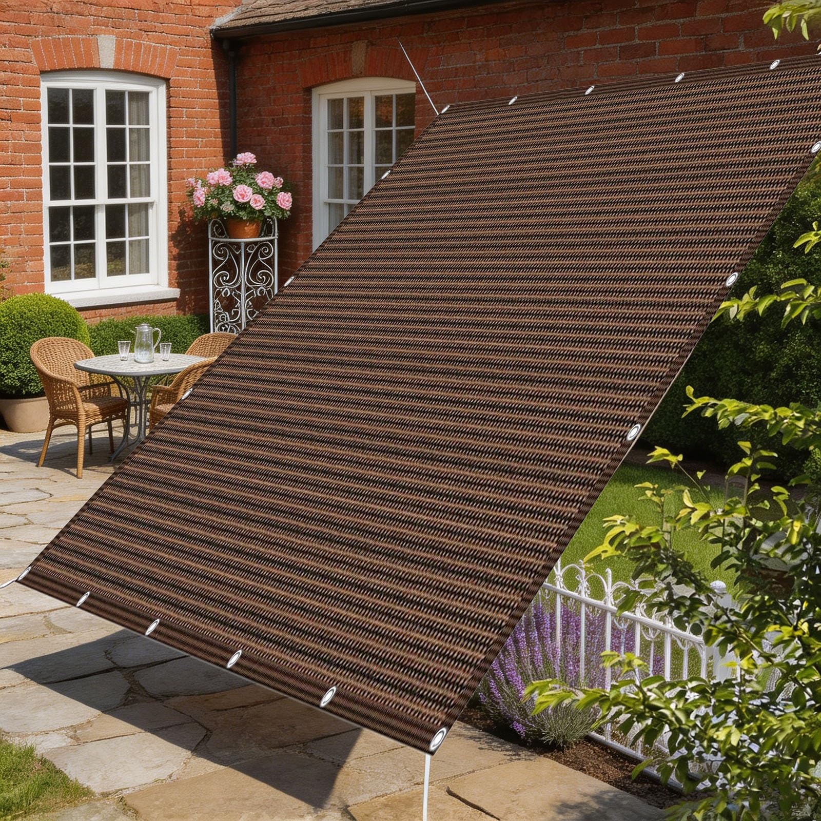 Filet d'ombrage marron 370x950 cm pour éliminer la chaleur étouffante du jardin