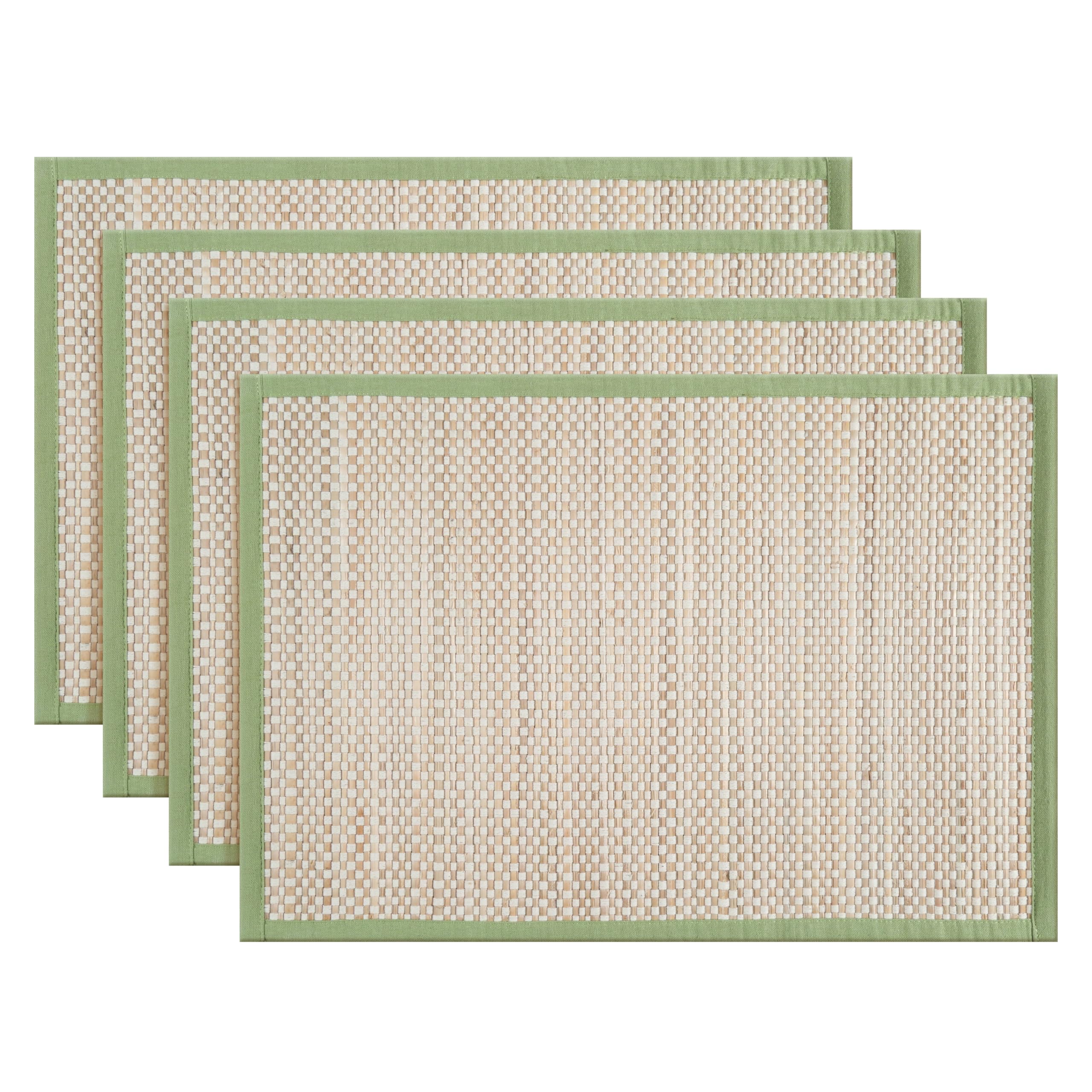 Hausattire Bamboo Placemats for Dining Table Set of 4 Washable 13x19 Rectangle Place Mats Sushi Mats for Kitchen Table Outdoor Parties Easter