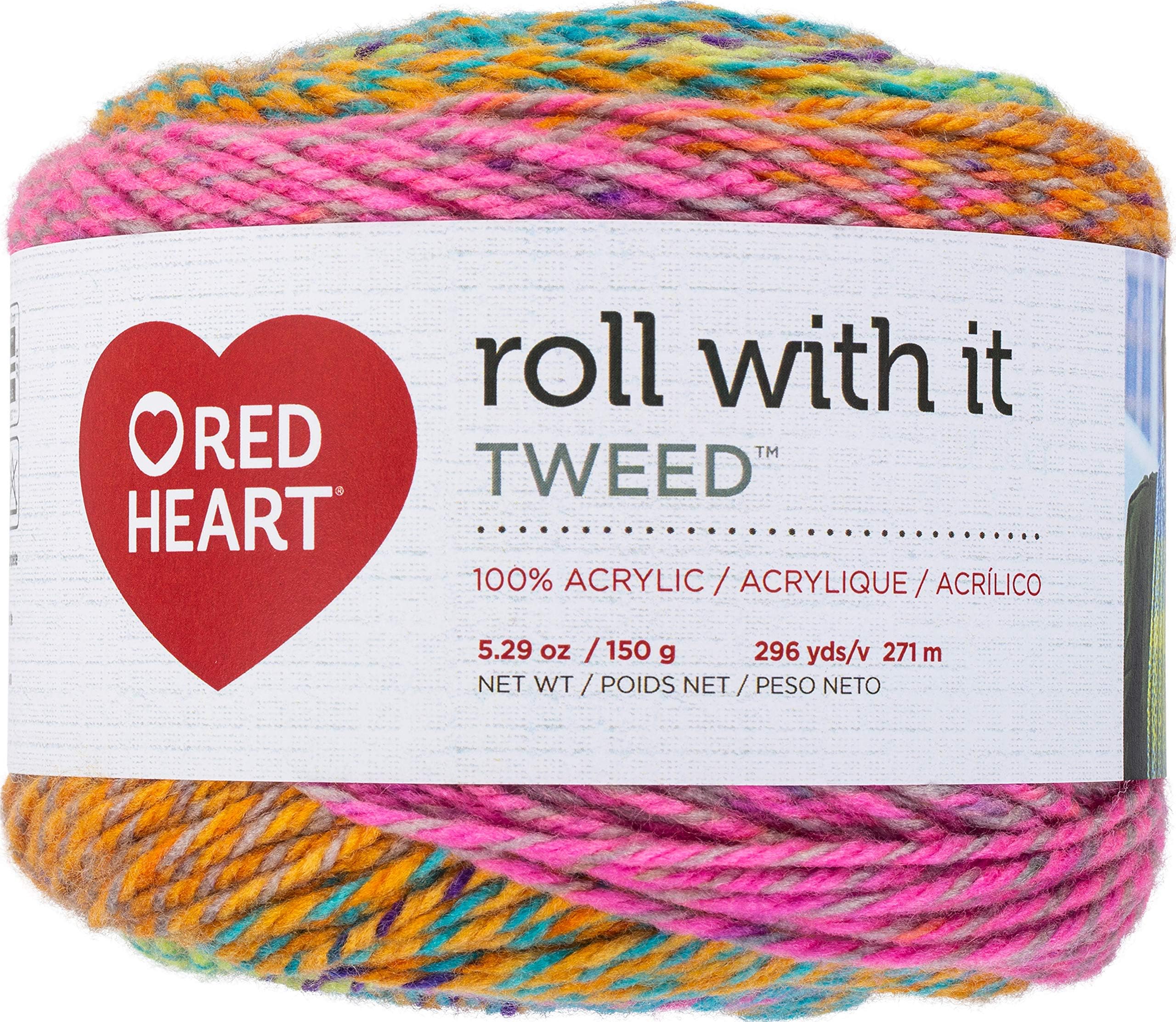 Red Heart Roll with It Tweed Yarn, Party Mix