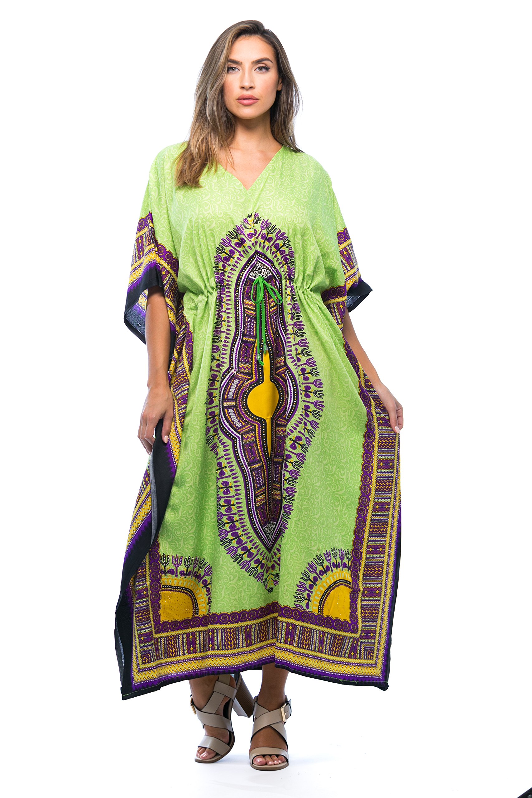 Riviera SunAfrican Print Dashiki Maxi Caftan for Women