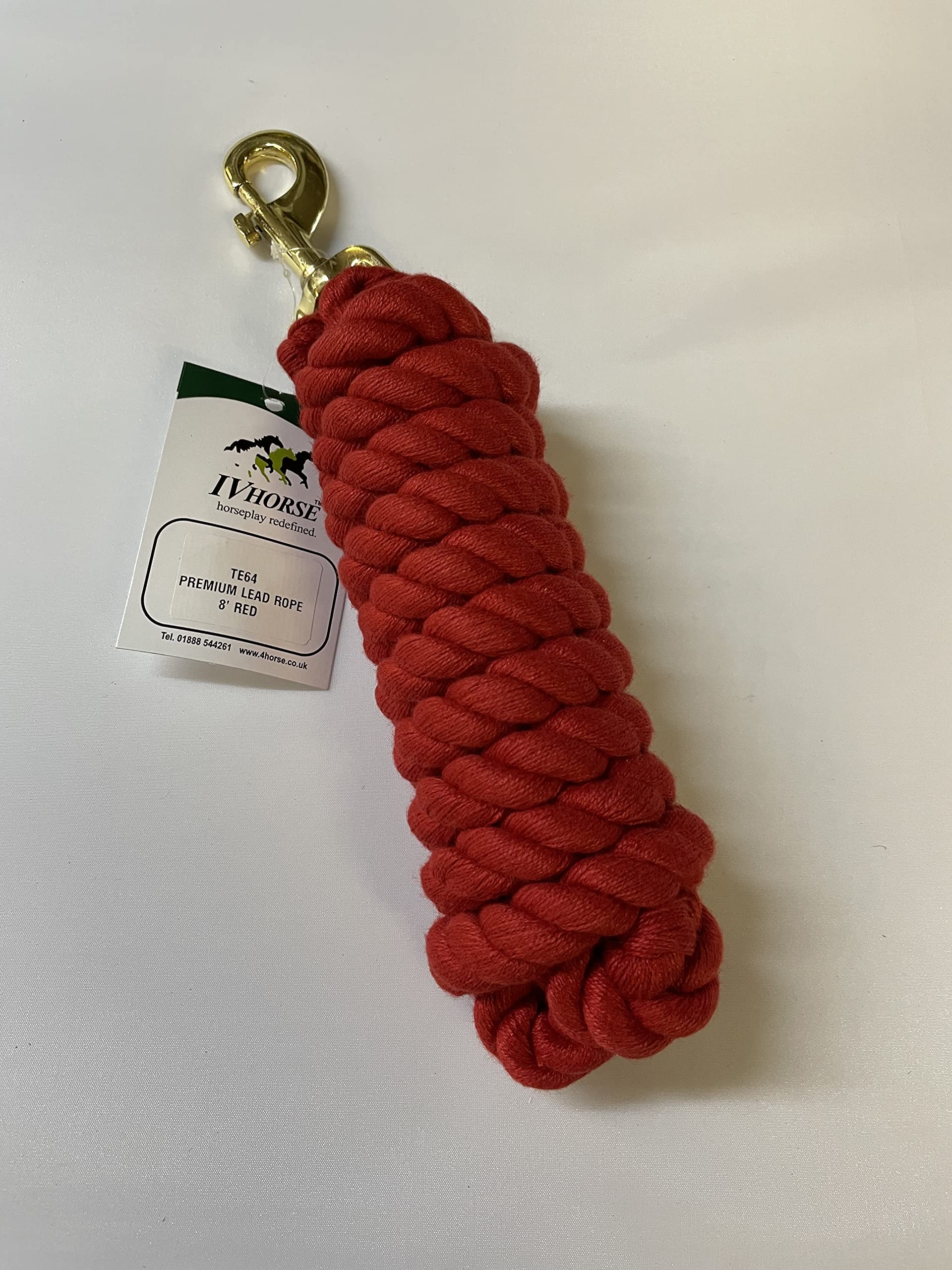 IV Horse 8' Plain Acrylic Leadrope (Red) โ image 1