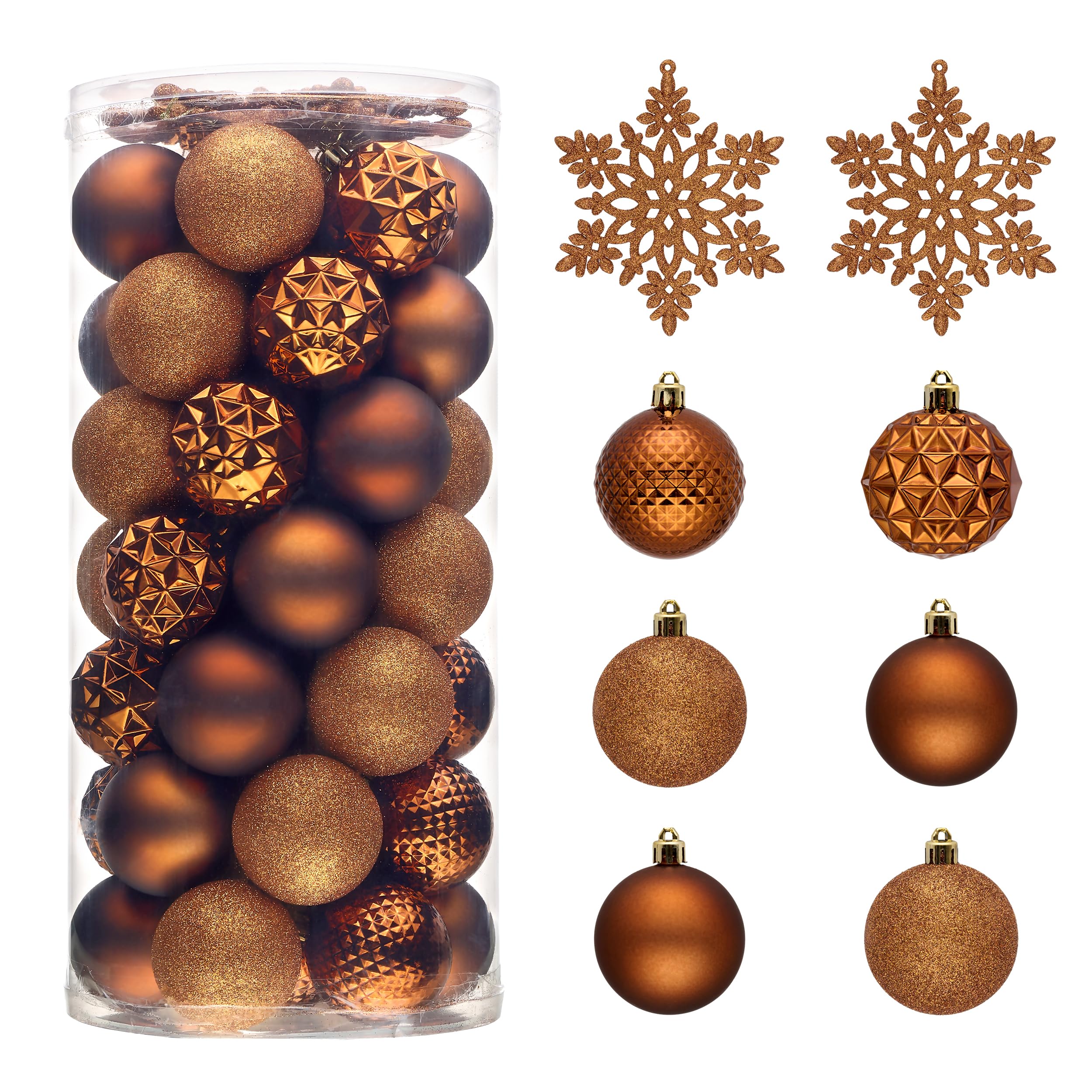 Valery Madelyn Lot de 50 boules de Noël incassables pour sapin de Noël en vrac, 6 cm, décorations à suspendre pour Noël, Saint-Valentin, Saint-Patrick, fêtes de Mardi Gras