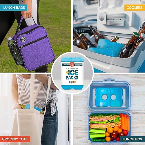Miniatura 2 de Healthy Packers Ice Packs for Lunch Boxes & Coolers - Freezer Packs - Original Cool Pack Cooler Accessories for Beach, Camping & Fishing Slim &