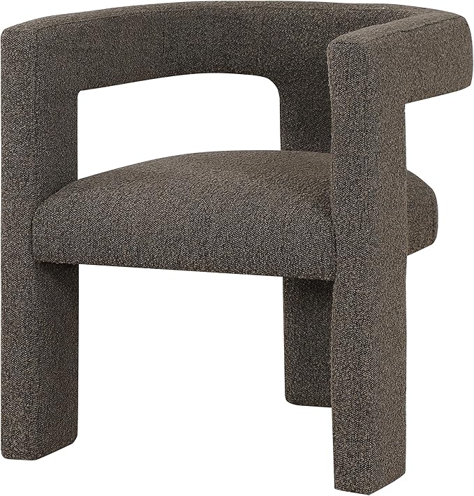 Sillón Tapizado Curvo Chocolate Contemporáneo miniatura 5