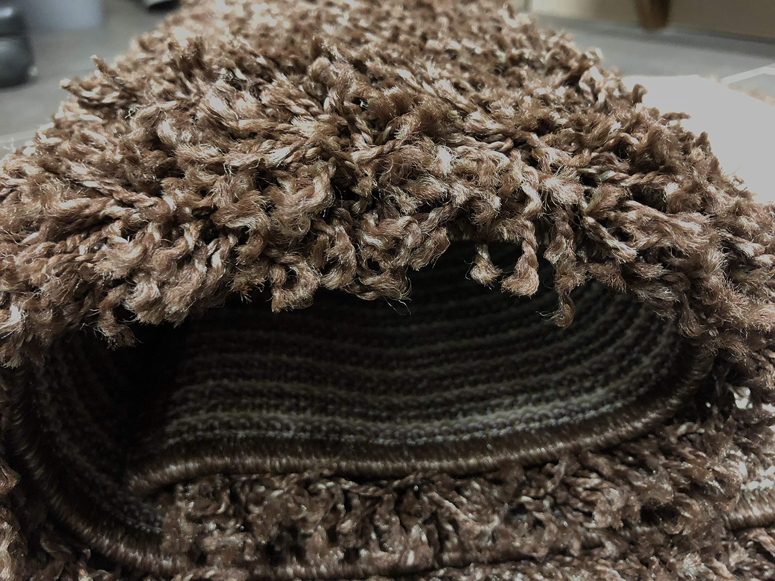 Buy SrS Rugs® Chocolate Brown Shaggy Rug with 50mm Deep Soft Pile for