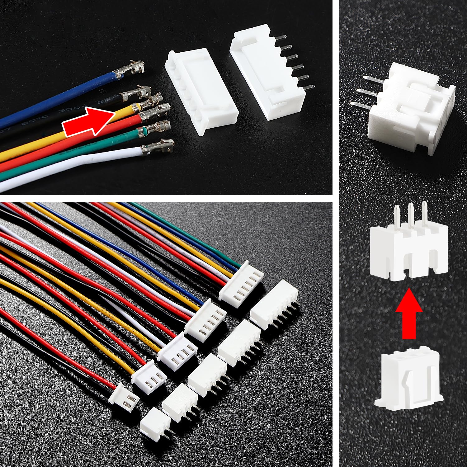 YIXISI 460 PCS 2.54mm JST-XH 2/3 / 4/5 / 6 Pin Housing Connector Adapter Plug, JST Connector Kit, White - JST XH - B - Image 4