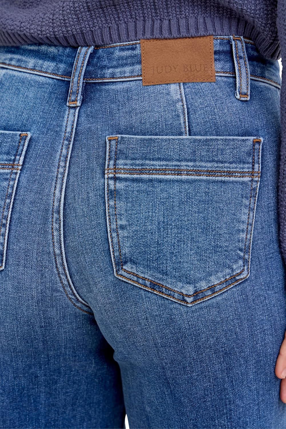 Judy Blue Womens Jeans - Mid Rise Trouser Retro Wide