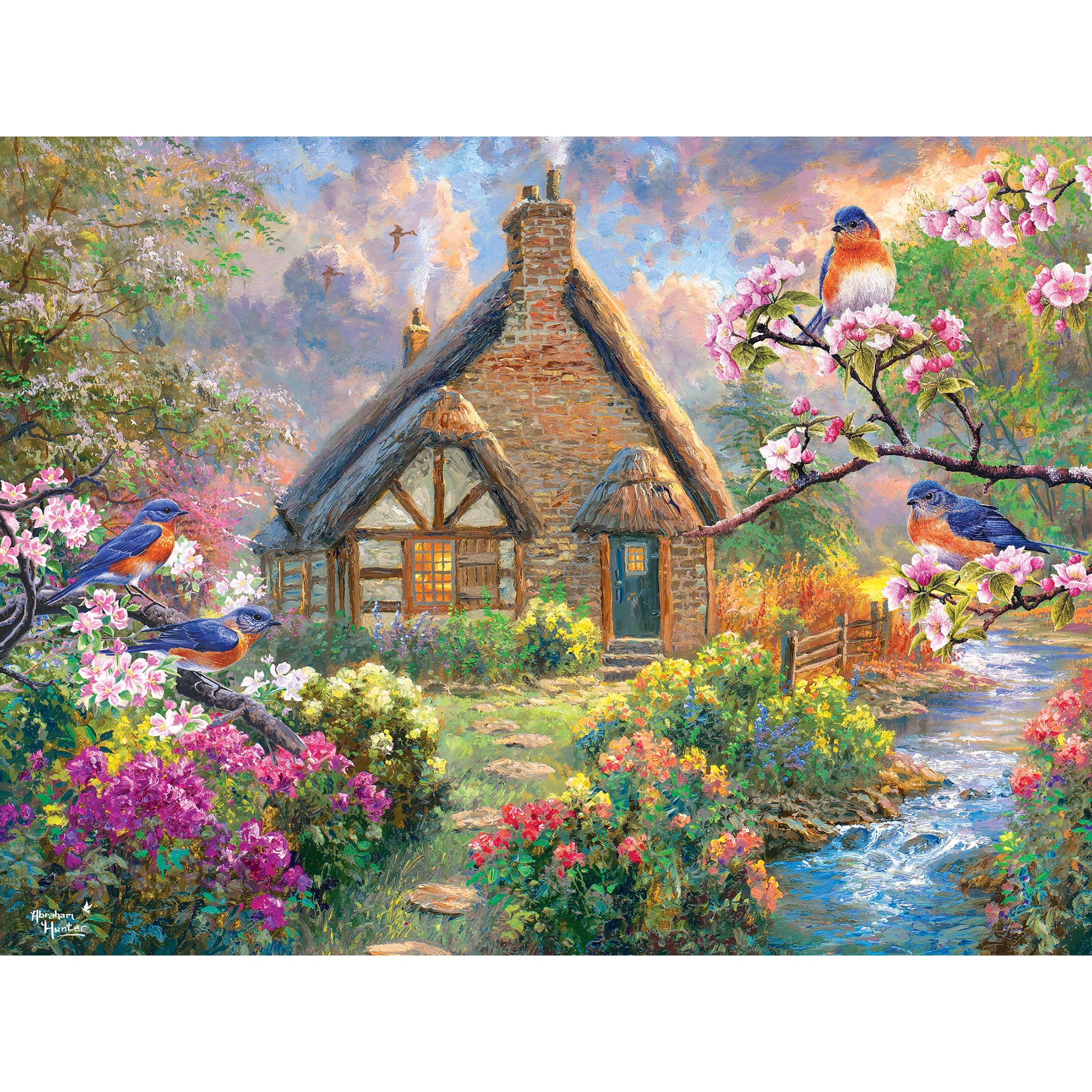 RoseArtAbraham Hunter - Cobblestone Creek - 500 Piece Jigsaw Puzzle for Adults