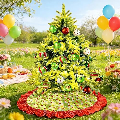 Miniatura 11 de yuboo Falda de Árbol de Navidad Bohemia Blanca, 48 Pulgadas, 6 Capas, Rústica Esponjosa con Volantes, Alfombrilla de Falda de Árbol