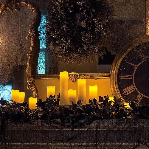 Miniatura 4 de NICEME Velas impermeables sin llama para exteriores con control remoto y temporizadores, velas LED de plástico color marfil, velas parpadeantes que