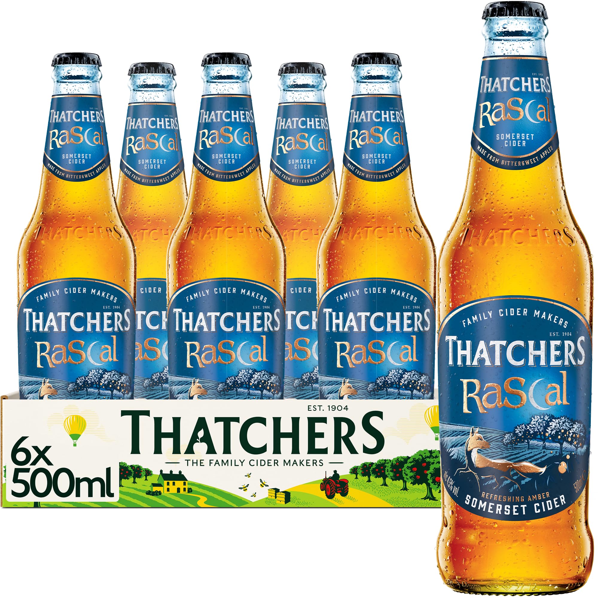 Thatchers Rascal - 6 x 500ml Bottles, Full-Bodied, Amber Apple Cider