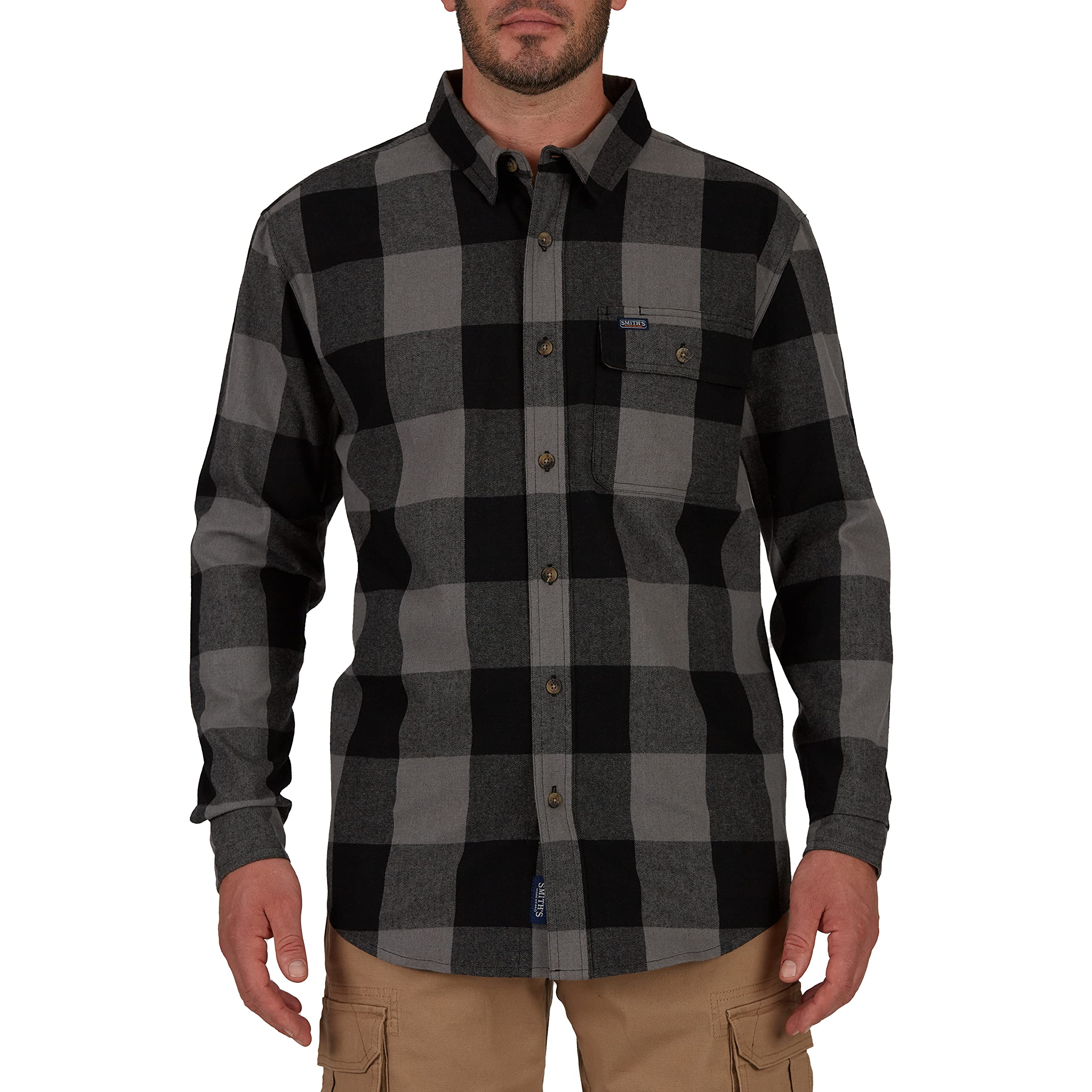 Smith's WorkwearMen's Buffalo Pocket Flannel Button-up Shirt