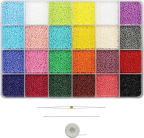 Miniatura 1 de Bala&Fillic Tamaño casi uniforme de 0.079 pulgadas (0.079 in) para la fabricación de aretes, alrededor de 20000 piezas en caja, cuentas de semillas