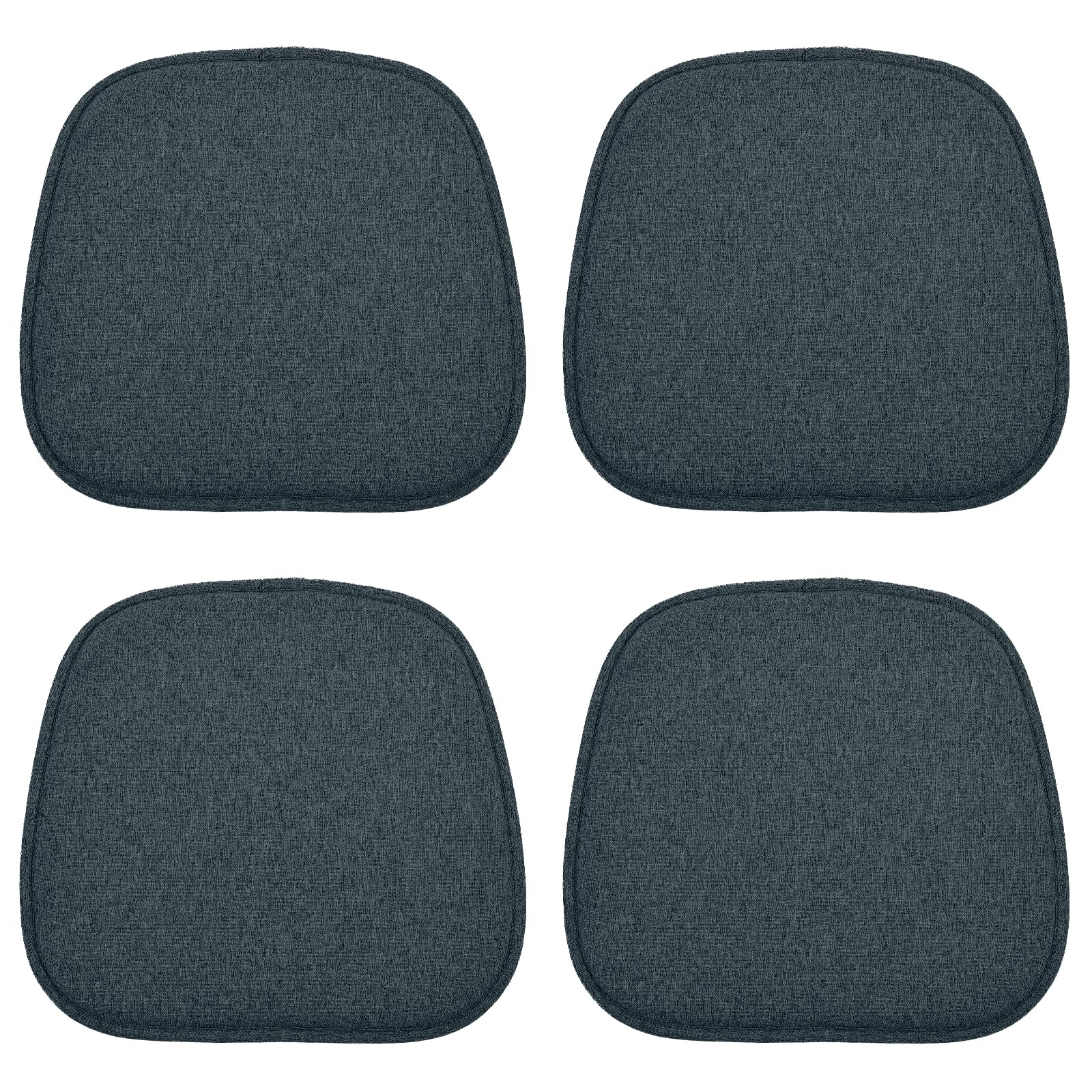 Lot de 4 coussins de chaise noirs 41x39 cm antidérapants et lavables