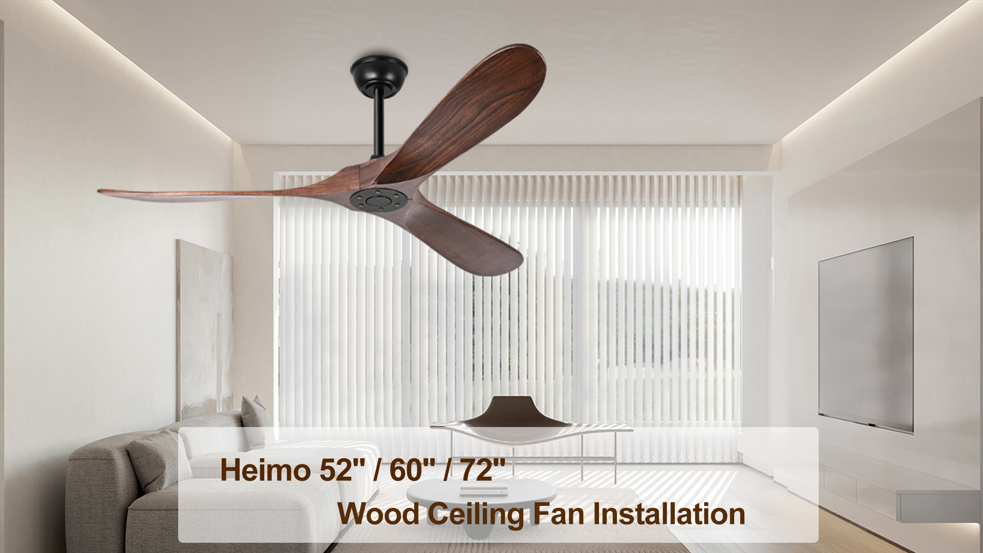 Amazon.com: heimo 52 Inch Ceiling Fan No Light, Wood Indoor