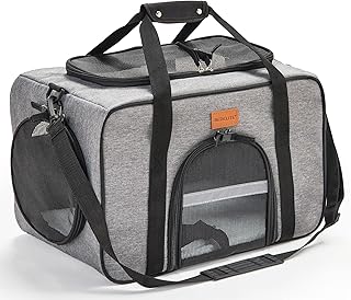 BEDELITE Pet Carrier Airline Approved, Portable Medium Pet Travel Carrier for Cat Dog up to 22 Lbs, Breathable Soft Sided ...