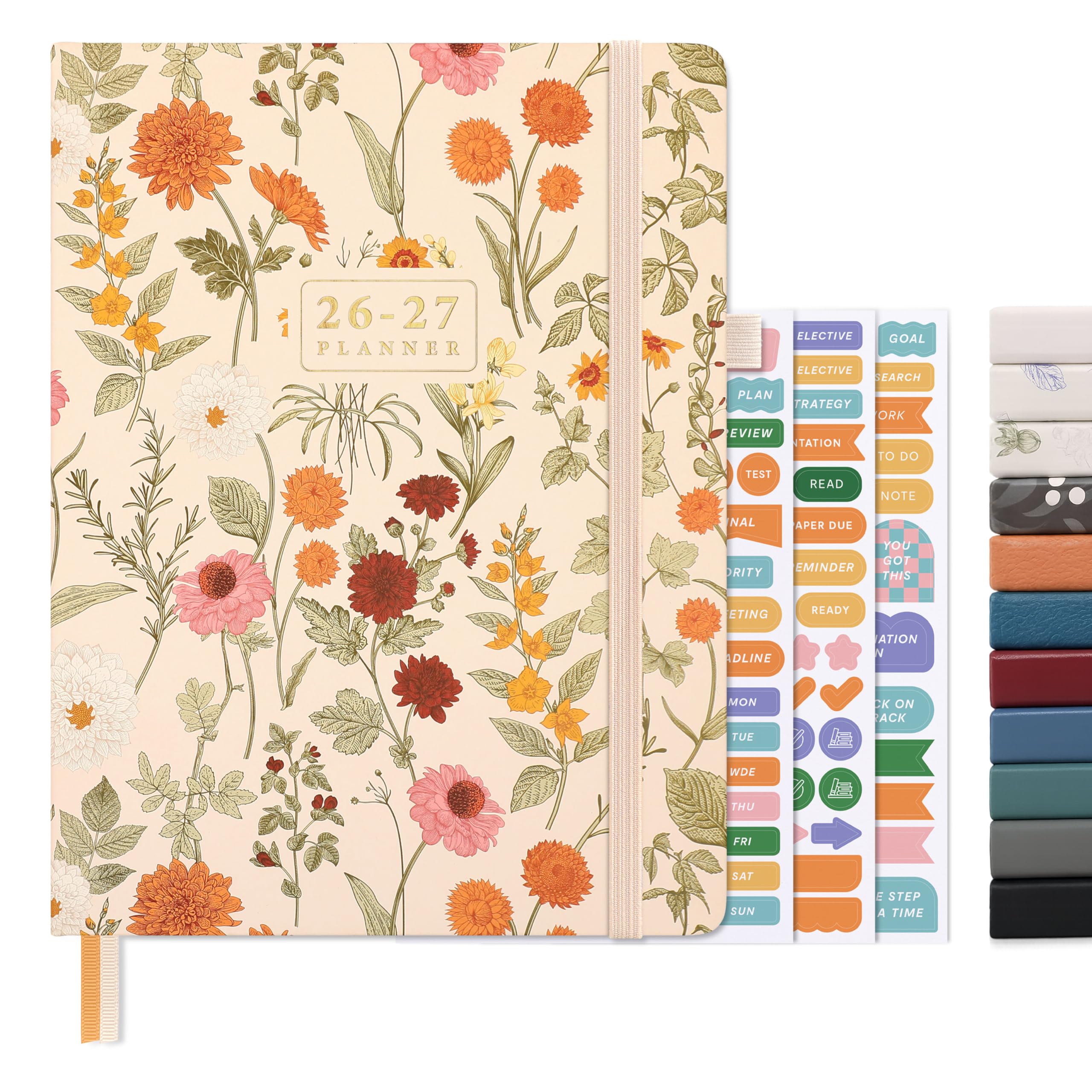 And Per Se Academic Planner 2026-2027 โ Weekly & Monthly Planner, July 2026 to June 2027, B5 Leather Hardcover with Inner Pocket โ Student & Teacher Organizer, 7.5" x 10"(Wild Flowers)