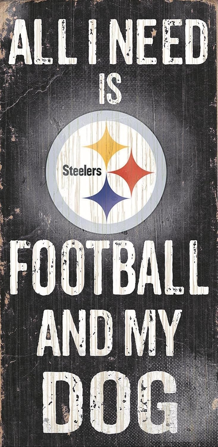 Fan Creations Pittsburgh Steelers Wood Sign - Football and Dog 6"x12"
