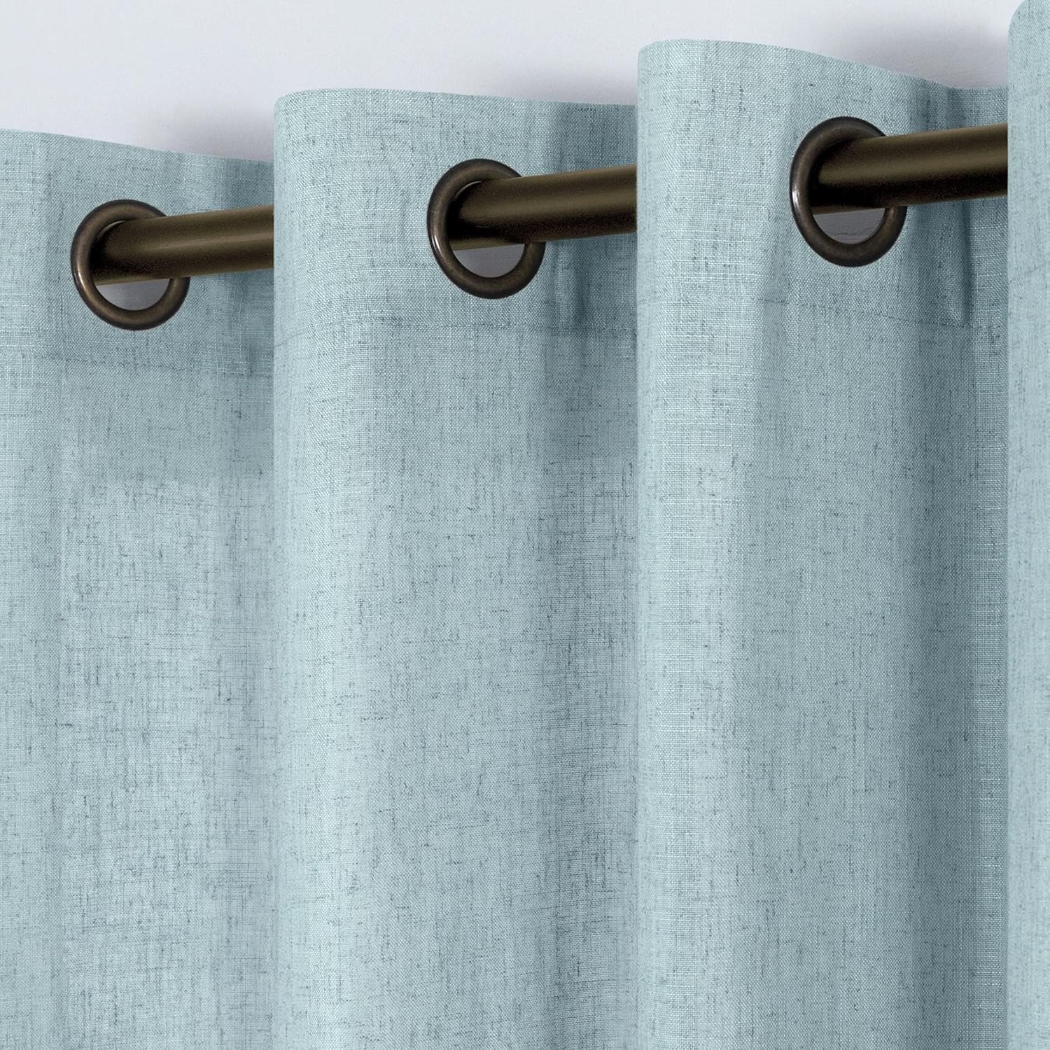 KOUFALL Grommet Linen Sheer Curtains