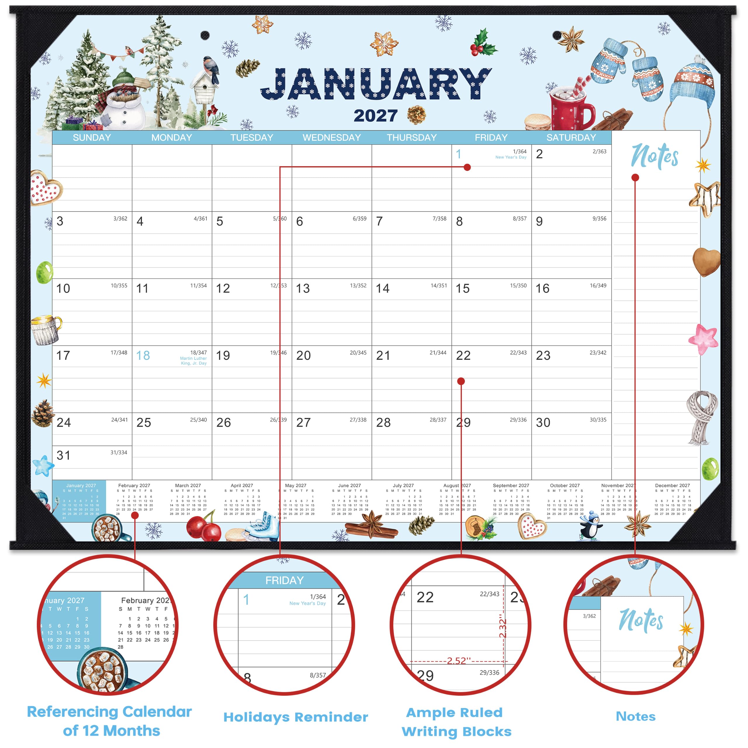 Vindora VILSHBDWFBZL2026 - Calendario de escritorio