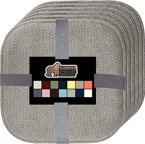 Miniatura 51 de Gorilla Grip - Cojines de espuma viscoelástica para silla, comedor, mesa de cocina, sillas de oficina, se mantienen en su lugar, de microfibra, Negro