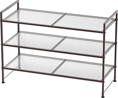 Miniatura 22 de SimpleHouseware - Zapatero apilable de 3 niveles, color bronce.