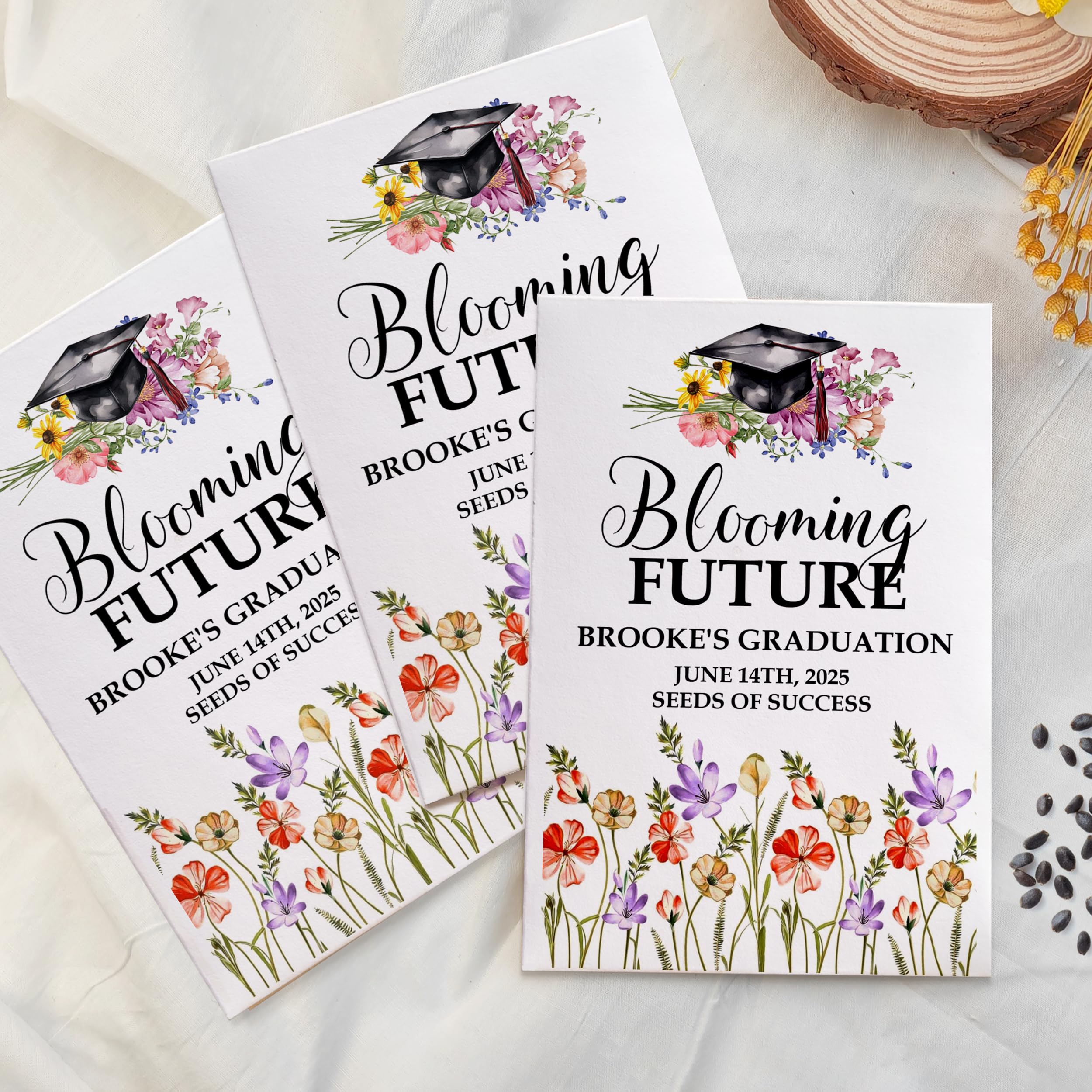 Custom Graduation Seed Packets, Personalized Graduation Gift for Her, Graduation Keepsake Party Favors, Blooming Future, Class of 2025, Senior 2025