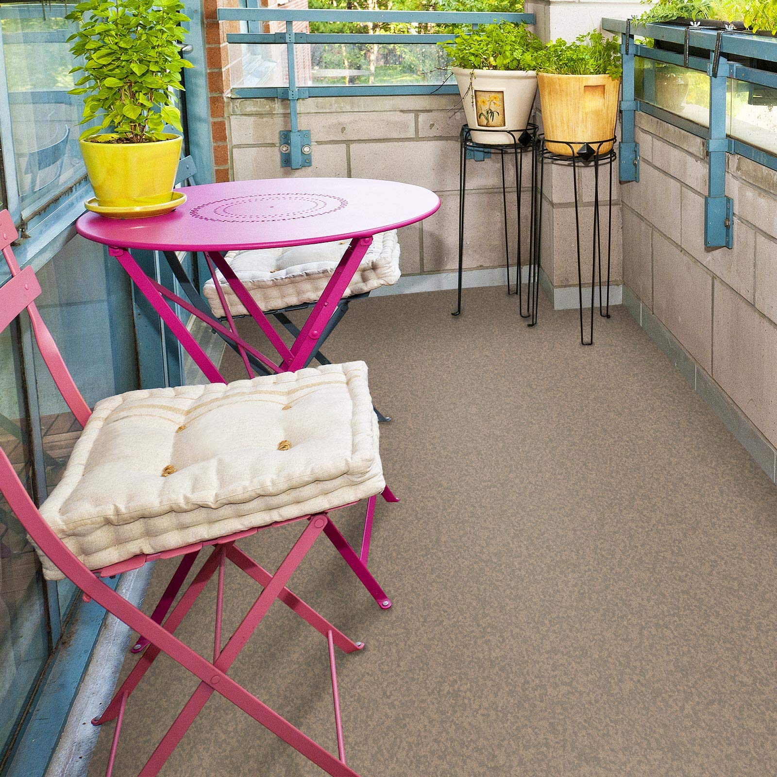 casa pura Tapis Gazon Artificiel au mètre | Moquette Extérieure | Nombreuses Couleurs au Choix | Balcon, terrasse, Jardin etc. | Beige - 100x1500cm