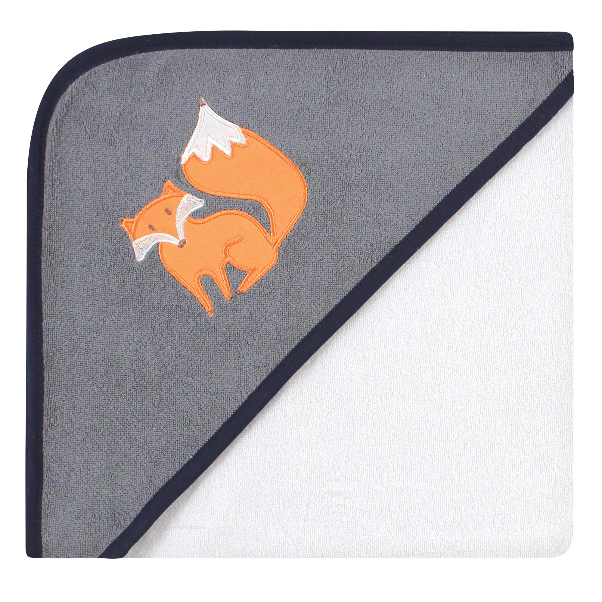 Hudson Baby Unisex Baby Cotton Rich Hooded Towels, Orange Fox, One Size