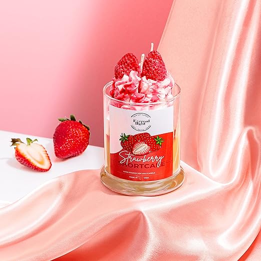 Strawberry Shortcake Soy Candle,12 oz Made in The USA