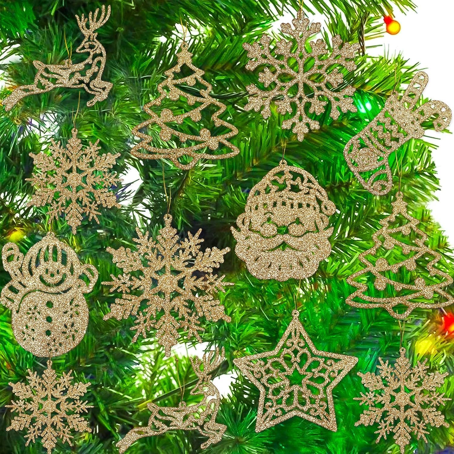 Christmas Tree Decoration Snowflake Ornaments 42pcs
