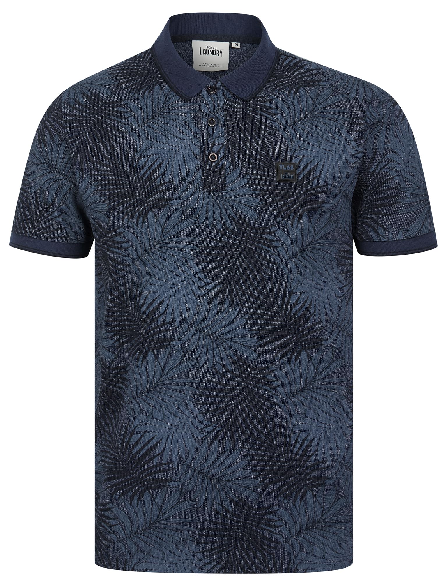 Tokyo Laundry Men's Naval Academy 'Hunton' Cotton Blend Pique Tropical Hawaiian Print Polo Shirt