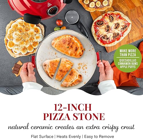 Miniatura 4 de PIEZANO Granitestone - Paquete exclusivo de horno de pizza con cortador de pizza + rodillo de masa de Granitestone, portátil eléctrico