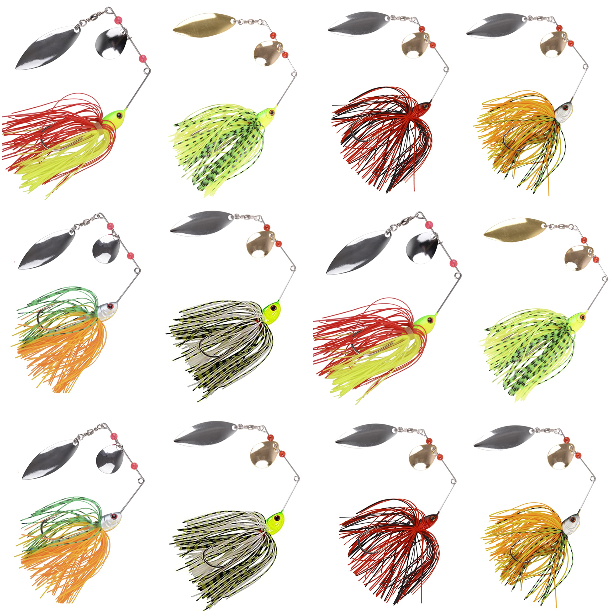 AGOOL 12pc Spinnerbait Fishing Lures