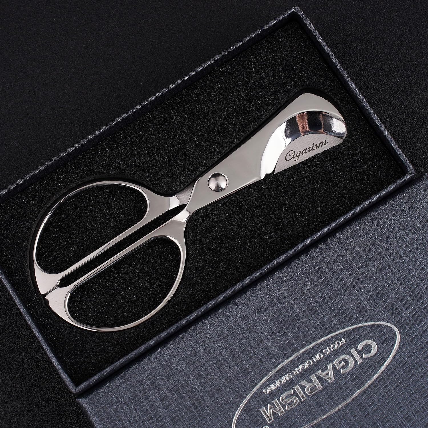 Cigar Scissors Hand-Polished Stainless Steel Blades Small Size Cigar Cutter (Silver)