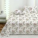 Story@Home 190 TC Cotton Double Bedsheet Set with 2 Pillow Covers | Soft Breathable Fabric | 250 x 225 cm Double Bed Sheet | Off White & Grey Floral Printed Bedding for Bedroom gallery image
