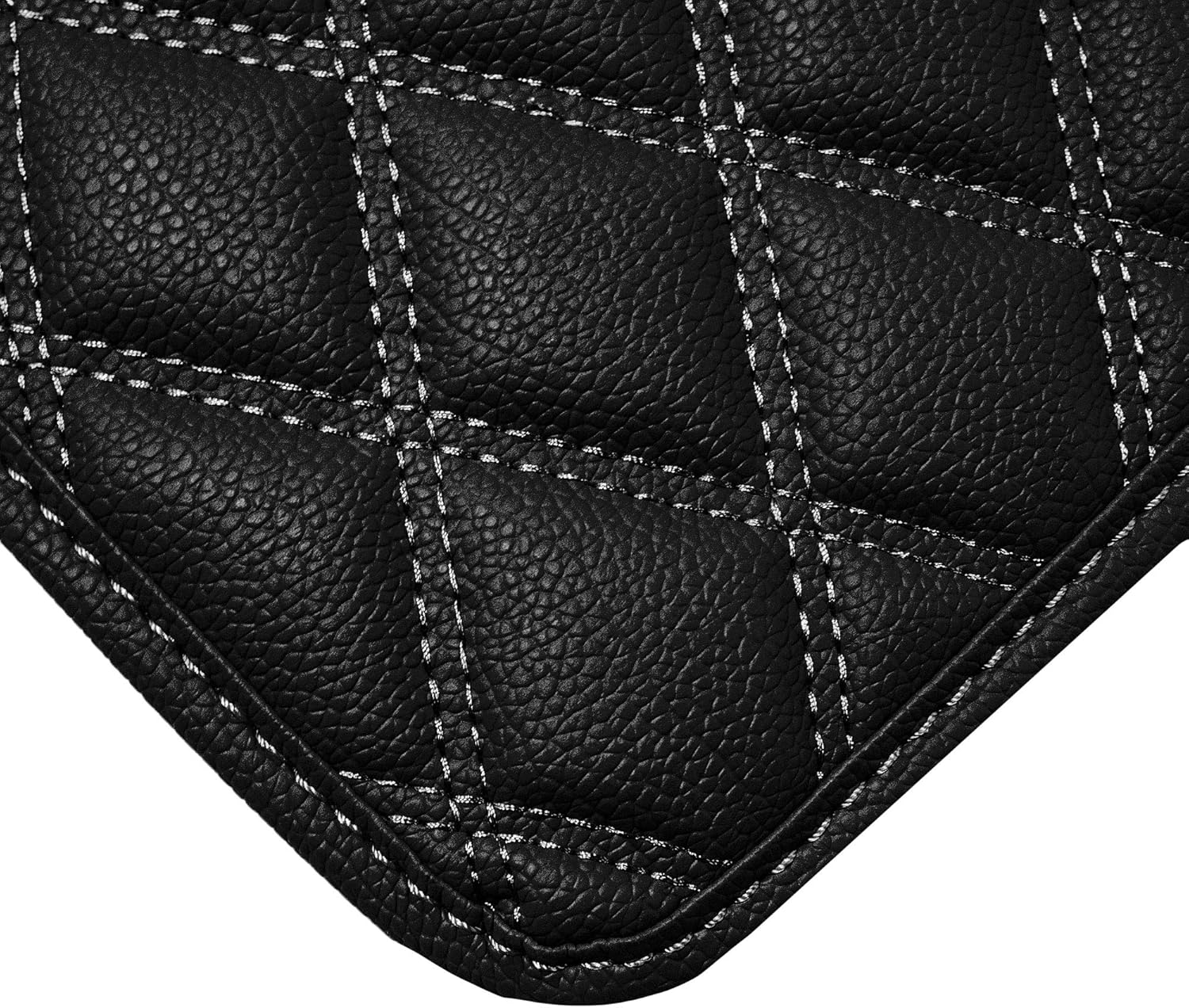 FH Group F16501 Deluxe Heavy-Duty Faux Leather Multi-Purpose Cargo Liner, Diamond, 46”, Black Color w. Gift- Fit Most Car, Truck, SUV, or Van