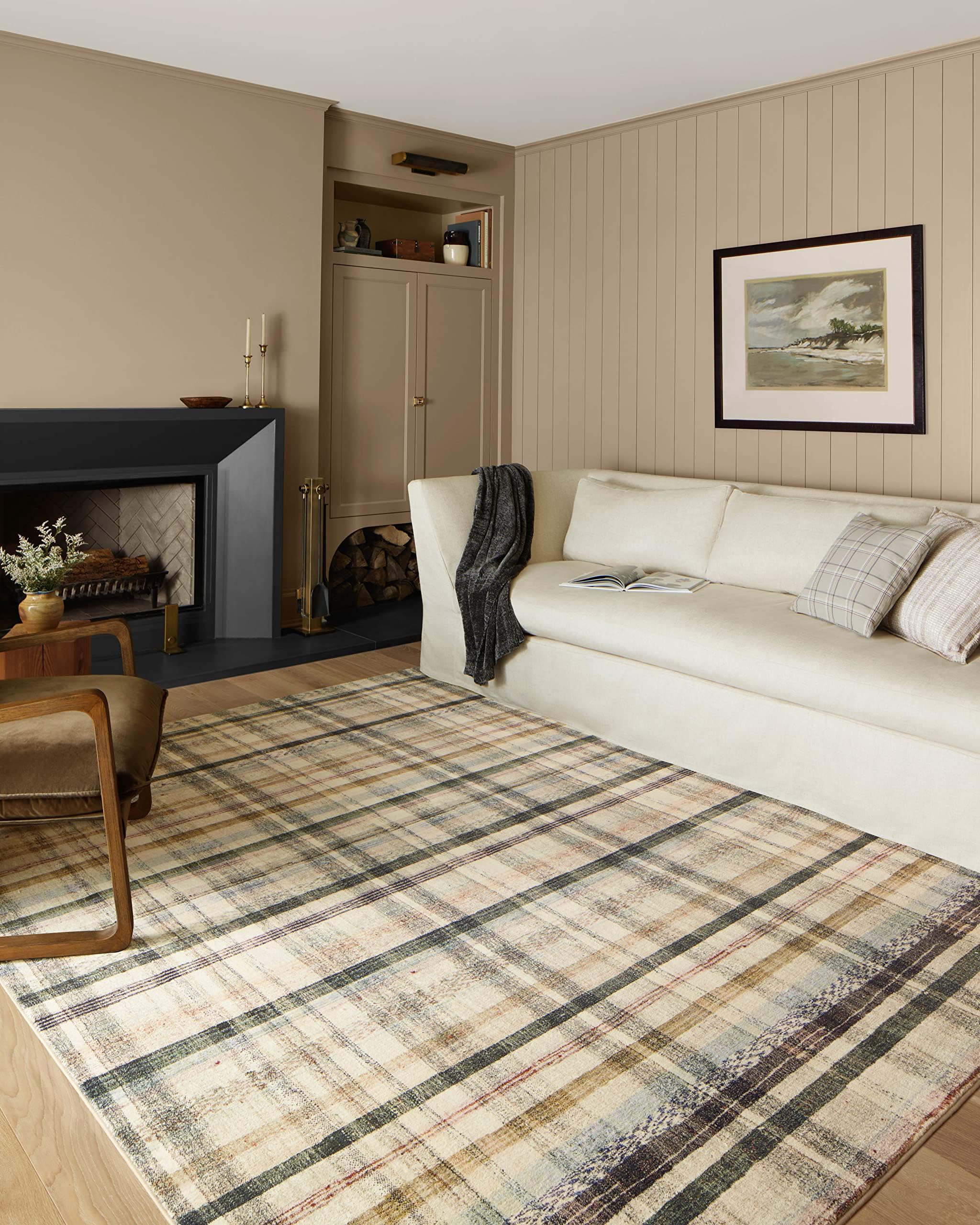 Chris Loves Julia x Loloi Humphrey Collection HUM-02 Ivory / Multi, Contemporary 5'-0" x 7'-0" Area Rug feat. CloudPile™