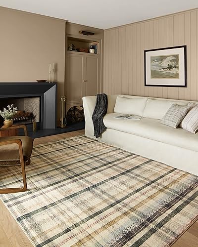 Loloi Chris Loves Julia Humphrey Collection HUM-02 - Alfombra de área de 8 pies 3 pulgadas x 11 pies 3 pulgadas, color marfilmulti con altura de