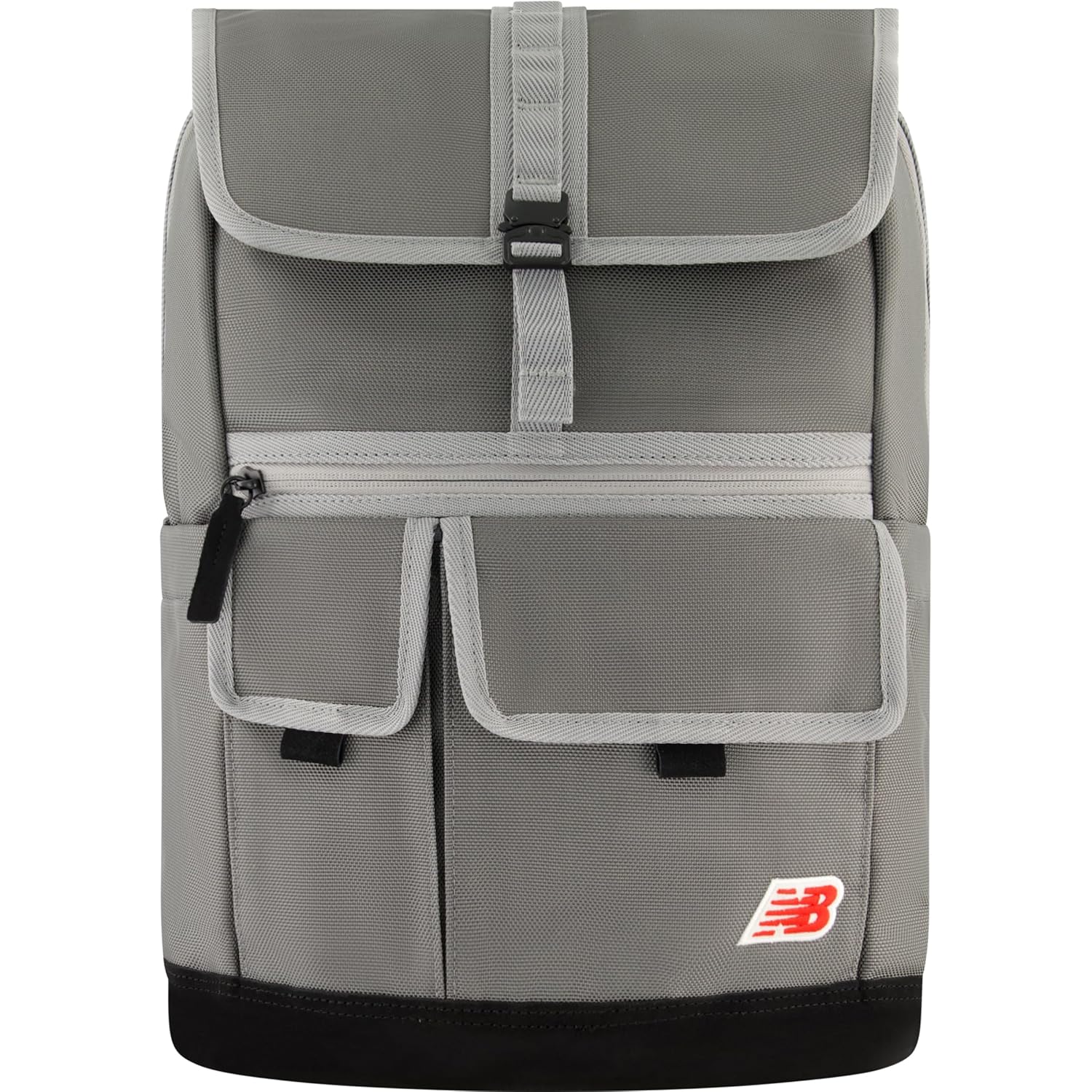 Concept One New Balance Flap Duffel Backpack Legacy Icon Commuter Travel Bag for Men and Women Grey 19
