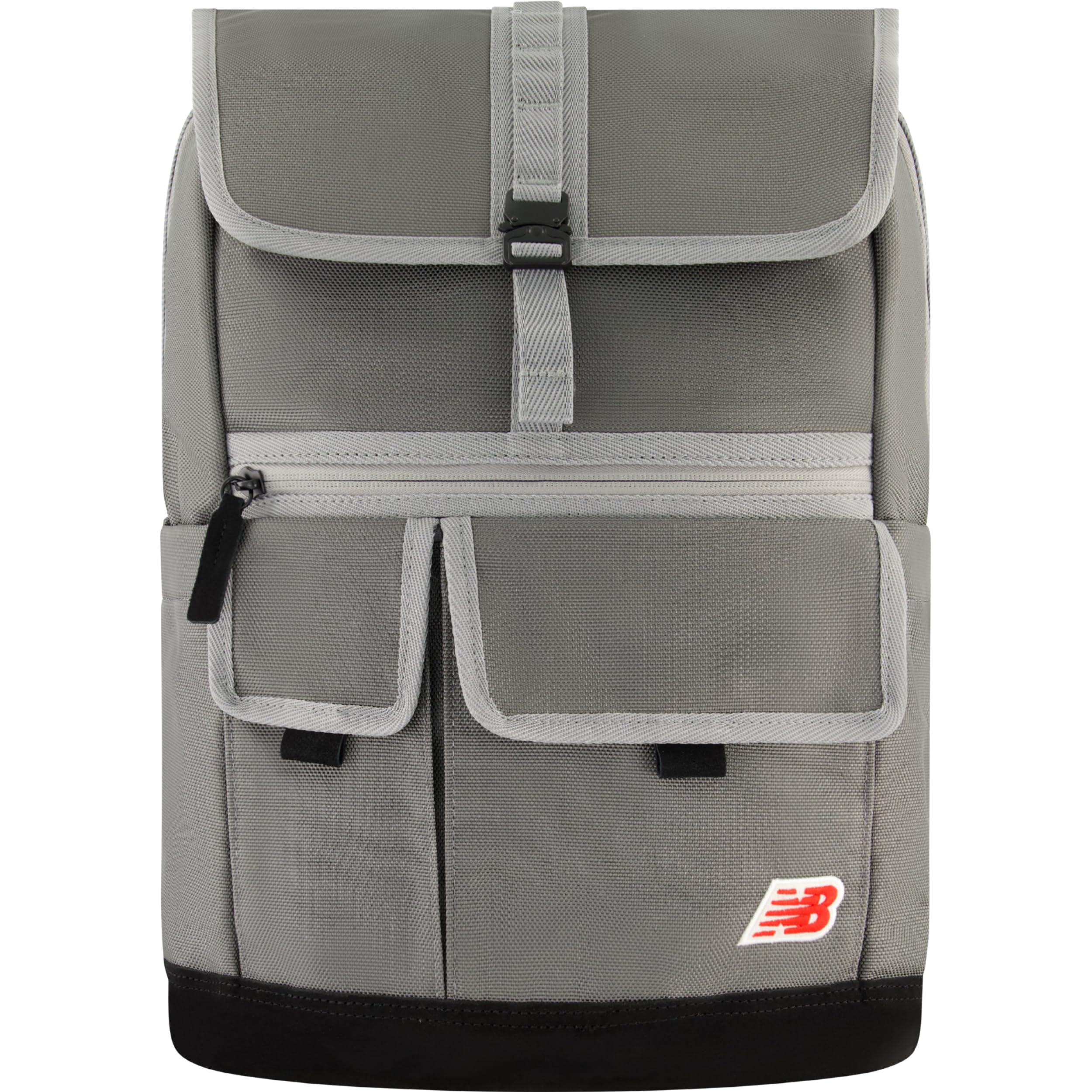 Concept One New Balance Flap Duffel Backpack Legacy Icon Commuter Travel Bag for Men and Women Grey 19