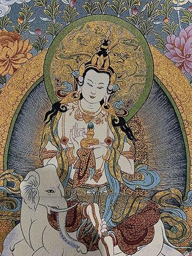 Miniatura 2 de Budismo tibetano Thangka Samantabhadra Guanyin Tangka Fengshui mural colgante de pared para decoración del hogar, tapiz de meditación