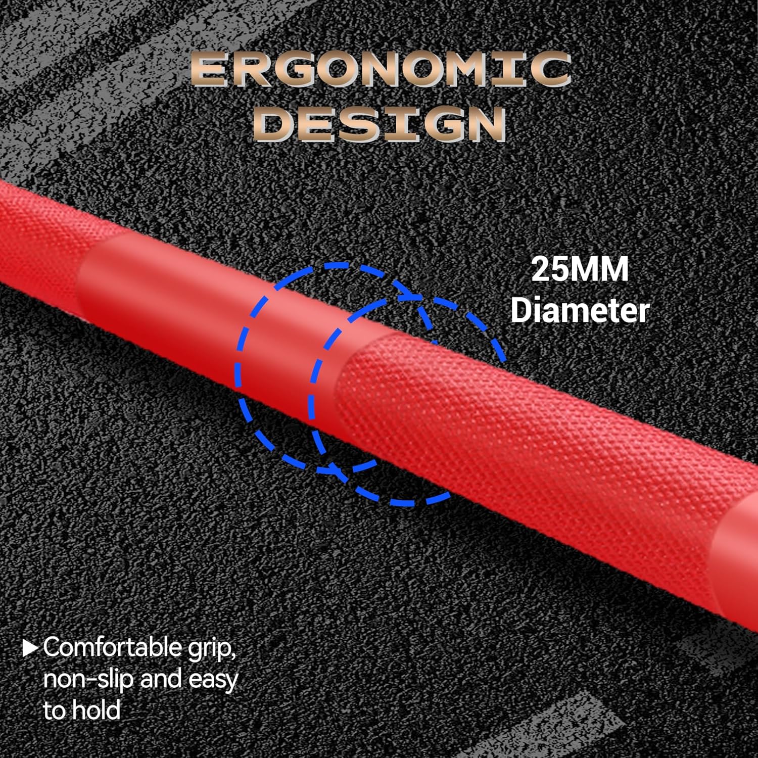 Olympic Barbell for Home Gym, 500LB to 1500LB Capacity with Copper Sleeves, for Weightlifting & Powerlifting (Multiple Sizes: 4FT Short Bar, 47" EZ Curl B-ar, 7FT Power B-ar)