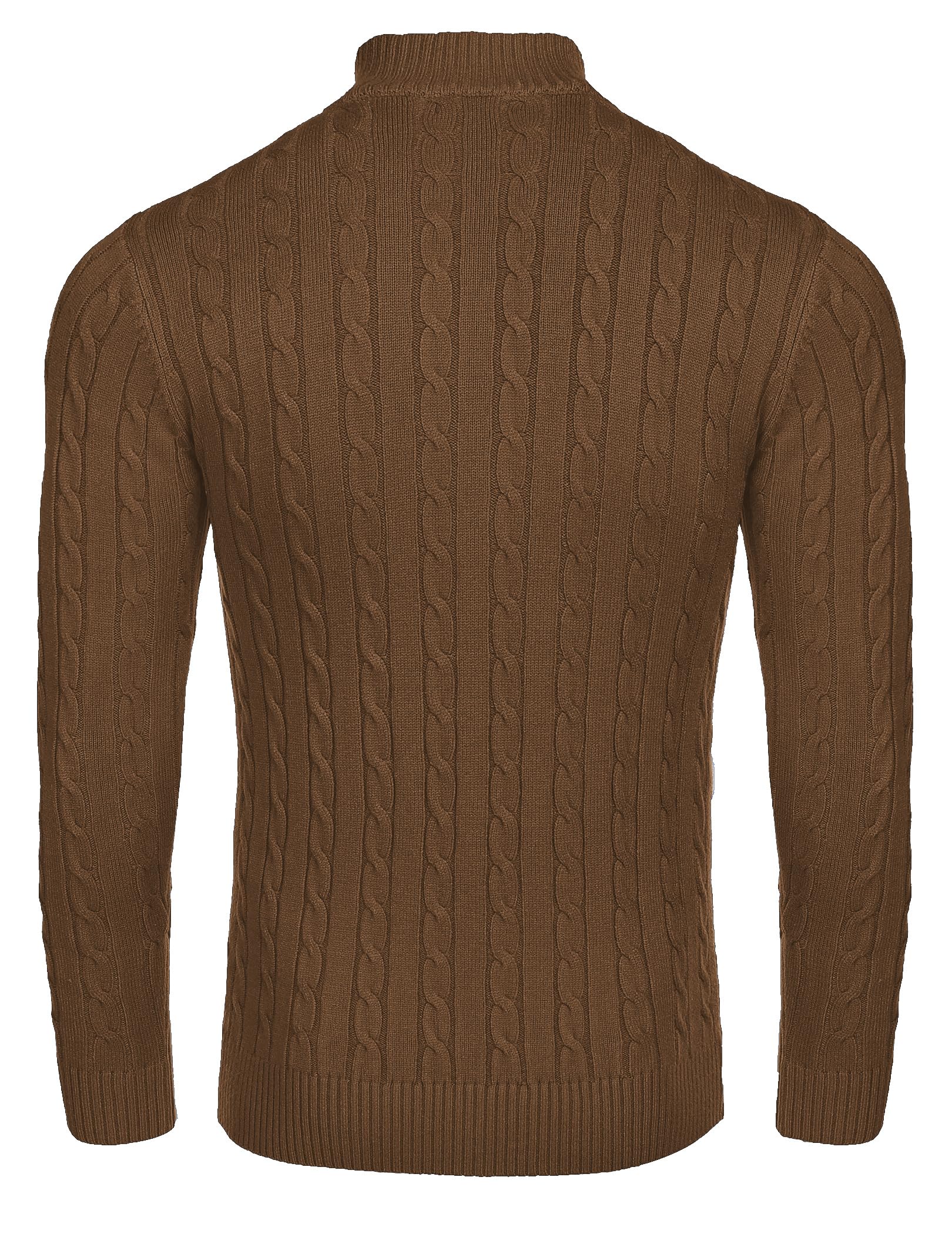 COOFANDY Maglione da uomo con zip a quarto slim fit casual lavorato a maglia dolcevita pullover a collo alto polo maglione